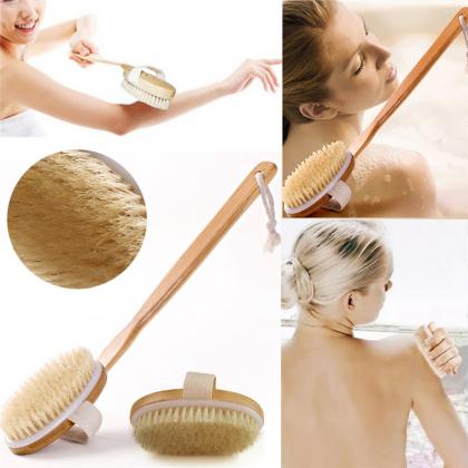 high quality scrubber natural bristle Spa massage body long handle bamboo shower bath brush high quality scrubber natural bristle Spa massage body long handle bamboo shower bath brush
