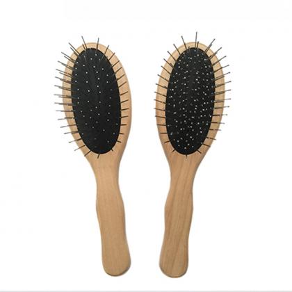 metal bristle wooden private label hair brush