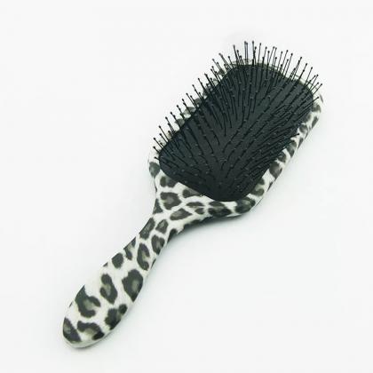 paddle hair brush with leopard print