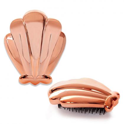 rose gold shell hair brush,detangling hair brush,no tangle hair brush, detangler hair brush,brush hair,hair salon equipment