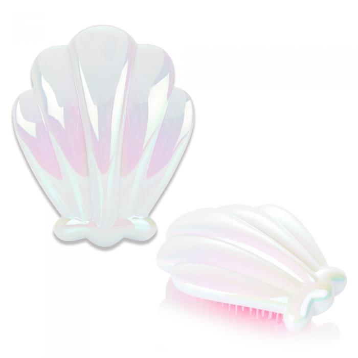 white holographic iridescent shell hair brush,detangling hair brush,no tangle hair brush, detangler hair brush,brush hair