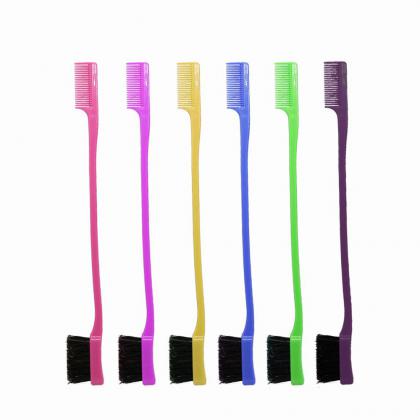 boar bristle double sided edge hair brush comb for eyebrow grooming trimming comb